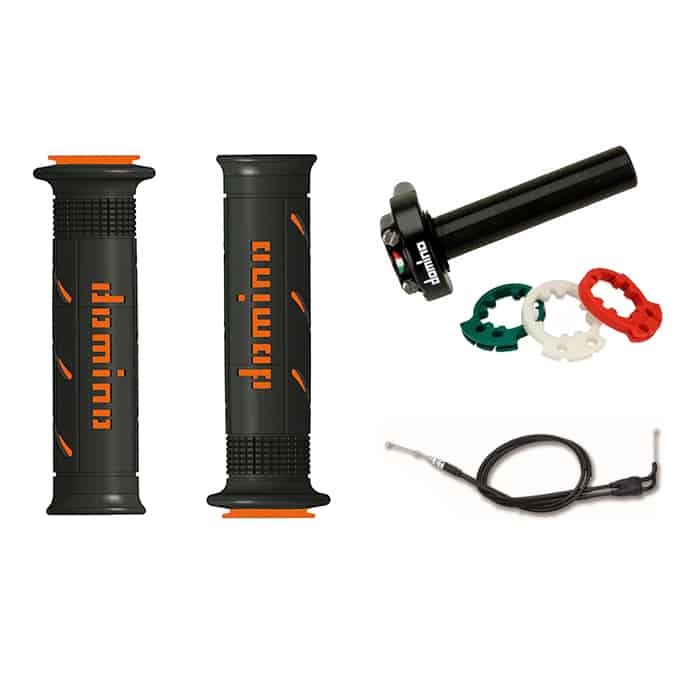 Domino XM2 Quick Action Throttle with Black/Orange Grips