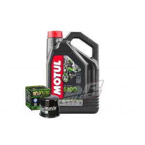 Motul 5100 4T 10W-40 4L & Hi Flo Oil Filter