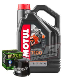 Motul 7100 Fully Synthetic 4T 10W-40 4L & Hi Flo Oil Filter