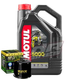 Motul 5000 4T 10W-40 4L & Hi Flo Race Oil Filter