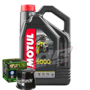 Motul 5000 4T 10W-40 4L & Hi Flo Oil Filter