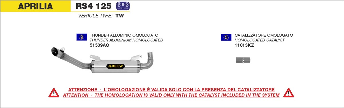 aprilia rs4 125 2011 2016 arrow exhaust