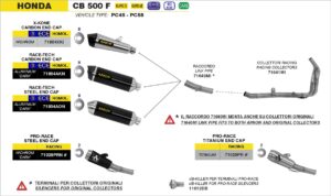 honda cb500f 2016 2017 2018 arrow exhaust