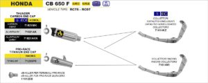 honda cb650f 2014 2015 2016 2017 arrow exhaust