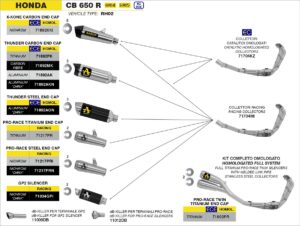 honda cb650r 2019 2020 2021 2022 2023 arrow exhaust