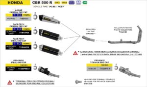 honda cbr500r 2016 2017 2018 arrow exhaust