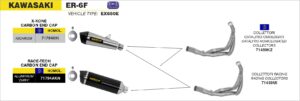 kawasaki er 6f 2012 2013 2014 2015 2016 arrow exhaust