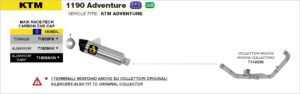 ktm 1190 adventure r 2013 2014 2015 2016 arrow exhaust