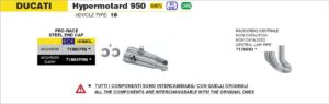 ducati hypermotard 950 / 950sp 2022 2023 2024 arrow exhaust