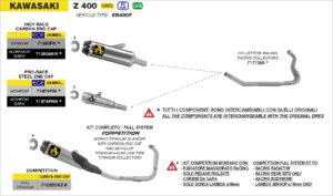 kawasaki z400 2023 arrow exhaust