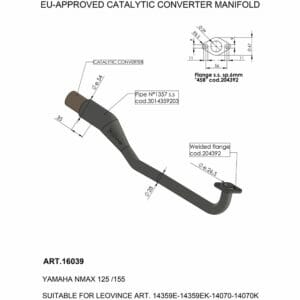 Yamaha GPD 125 ABS 2017-2020 Leo Vince Catalytic Converter 16039
