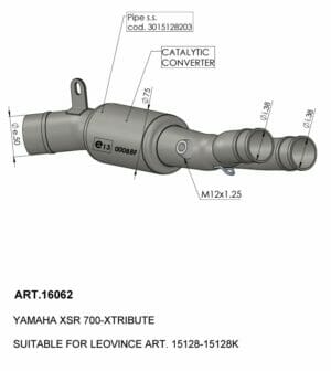 Yamaha XSR 700 ABS 2021-2022 Leo Vince Catalytic Converter 16062