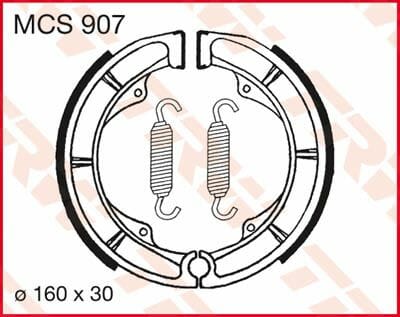 MCS953 TRW Brake Shoes Inc Springs For Yamaha TT 600 K