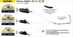 suzuki v strom 800 2023 2024 arrow exhaust