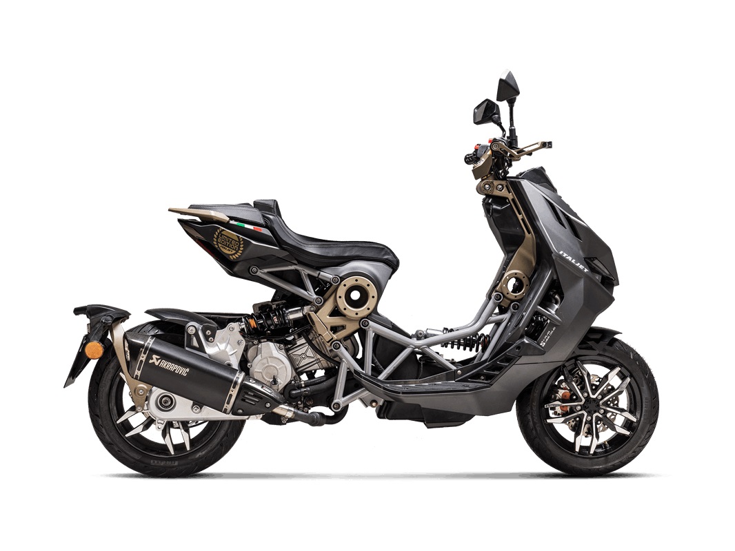 2021-2024 Italjet Dragster 125/200 Akrapovic Black Titanium