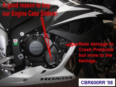 Honda CBR600RR 2007-2008 R&G Engine Case Slider ECS0030BK