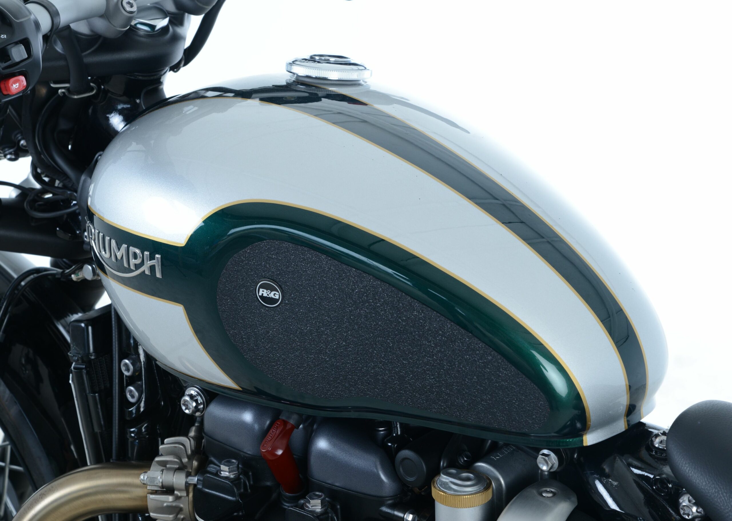 Triumph Bonneville Bobber 2017-2023 R&G Tank Traction Grips EZRG812BL