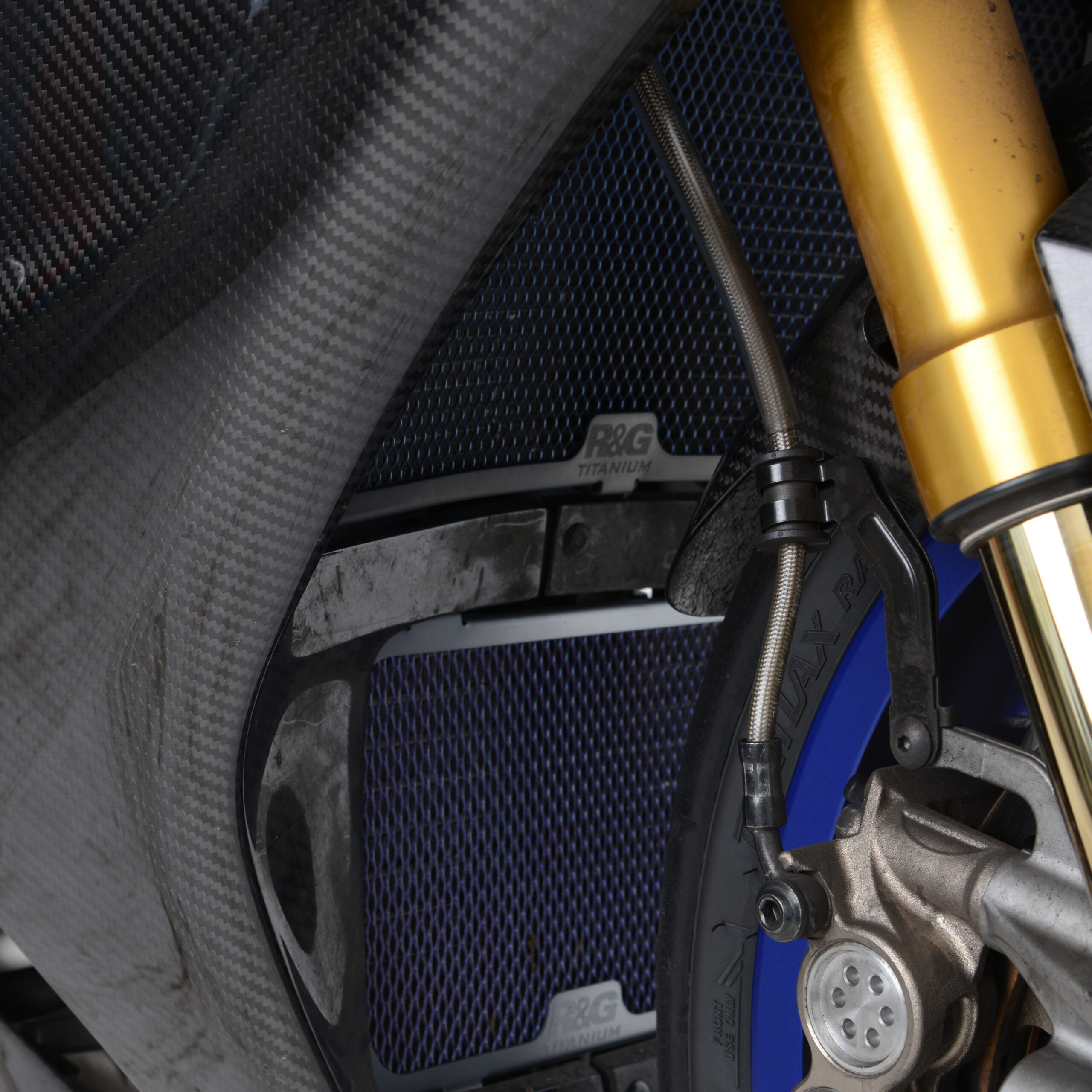 Yamaha YZF-R1 2015-2023 R&G Radiator Guard (Titanium) RAD0253RACINGTI