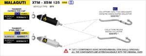 malaguti xsm / xtm 125 2019 2020 arrow exhaust