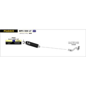 piaggio mp3 500 lt 2014 2015 2016 arrow exhaust