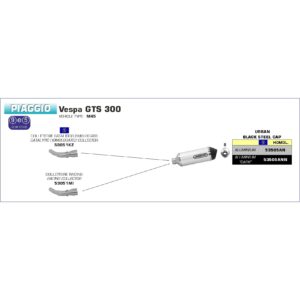 piaggio vespa gts300 ie 2008 2009 2010 2011 2012 2013 2014 2015 arrow exhaust