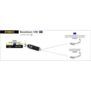 kymco downtown 125i 2009 2010 2011 2012 2013 2014 2015 2016 arow exhaust