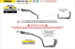 honda cbr600rr 2024 2025 arrow exhaust