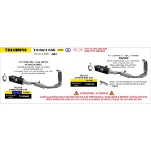 triumph trident 660 euro 5+ 2025 arrow exhaust