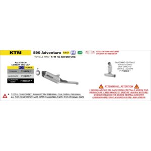 ktm 890 adventure / r euro 5 2025 arrow exhaust