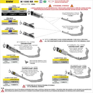 bmw m1000rr 2025 (euro 5+) arrow exhaust