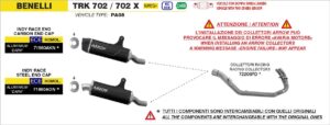 benelli trk 702 / 702x 2025 2026 (euro 5+) arrow exhaust