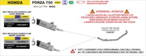 honda forza 750 euro 5 2021 2022 2023 arrow exhaust (copy)
