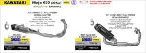 kawasaki z650 / ninja 650 2017 2018 2019 2020 arrow exhaust (copy)