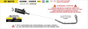 cfmoto 450nk / 450sr 2025 2026 (euro 5+) arrow exhaust