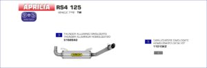 Aprilia RS4 125 2011-2016 Arrow Exhaust