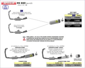 Aprilia RS660 2020 2021 2022 2023 2024 Arrow Exhaust