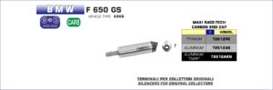 BMW F650GS 2008 2009 2010 2011 2012 Arrow Exhaust