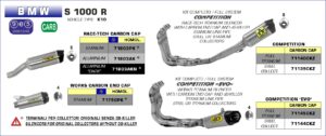 BMW S1000R 2014 2015 2016 Arrow Exhaust