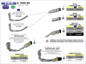 BMW S1000RR 2009 2010 2011 2012 2013 2014 Arrow Exhaust