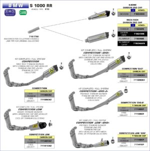 BMW S1000RR 2015 2016 Arrow Exhaust