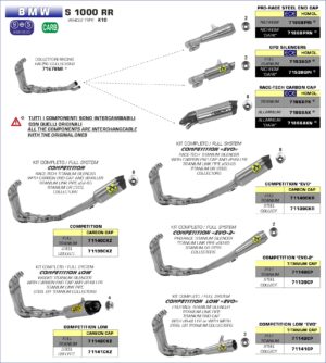 BMW S1000RR 2017 2018 Arrow Exhaust
