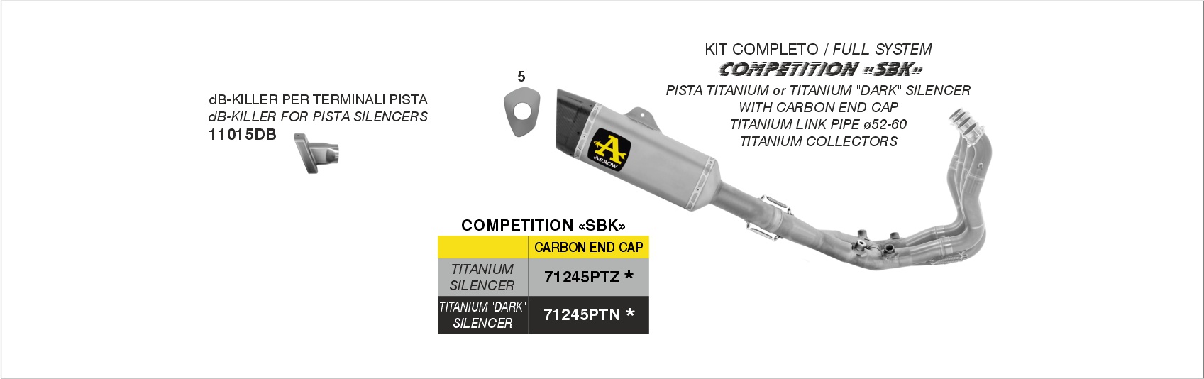 BMW S1000RR 2019 2020 2021 2022 2023 2024 Arrow Exhaust