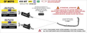 CF Moto 450MT Euro 5+ 2025 Arrow Exhaust