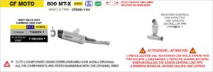 CFMoto 800MT-X (Euro 5+) 2025 Arrow Exhaust