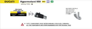 Ducati Hypermotard 950 / 950SP 2022 2023 2024 Arrow Exhaust