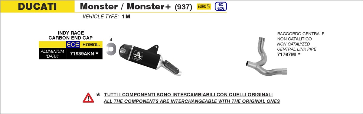 Ducati Monster / Monster 937 2021 2022 2023 2024 Arrow Exhaust