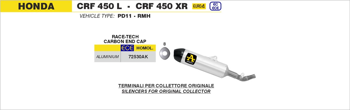 Honda CRF450 L / XR 2019 2020 Arrow Exhaust
