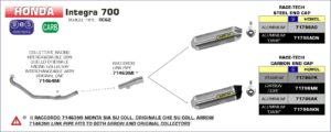 Honda NC700S / NC700X / Integra 2012 2013 2014 Arrow Exhaust