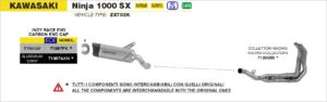 Kawasaki Ninja 1000SX 2020 2021 2022 2023 2024 Arrow Exhaust