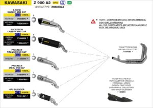 Kawasaki Z900 A2 2021 2022 2023 2024 Arrow Exhaust